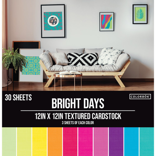 3 Pack - Colorbok Textured Cardstock Pad 12"X12" 30/Pkg-Bright Days - 61187 - 765468611877