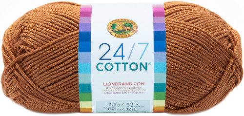3 Pack - Lion Brand 24/7 Cotton Yarn-Camel - 761-124 - 023032015965