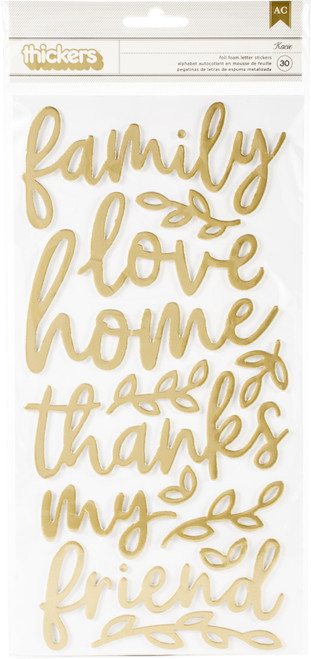 3 Pack - Jen Hadfield Along The Way Thickers Stickers 5.5"X11" 30/Pkg-Phrase/Gold Foiled Foam - 733968 - 646247339680