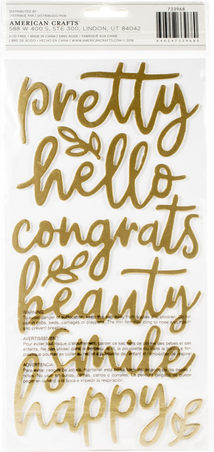 3 Pack - Jen Hadfield Along The Way Thickers Stickers 5.5"X11" 30/Pkg-Phrase/Gold Foiled Foam - 733968 3 Pack - Jen Hadfield Along The Way Thickers Stickers 5.5"X11" 30/Pkg-Phrase/Gold Foiled Foam - 733968