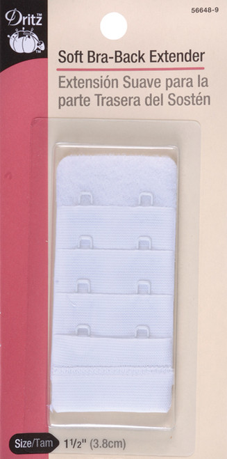 6 Pack - Dritz Soft Bra-Back Extender 1-1/2"-White 2 Hooks - 56648 - 072879140125
