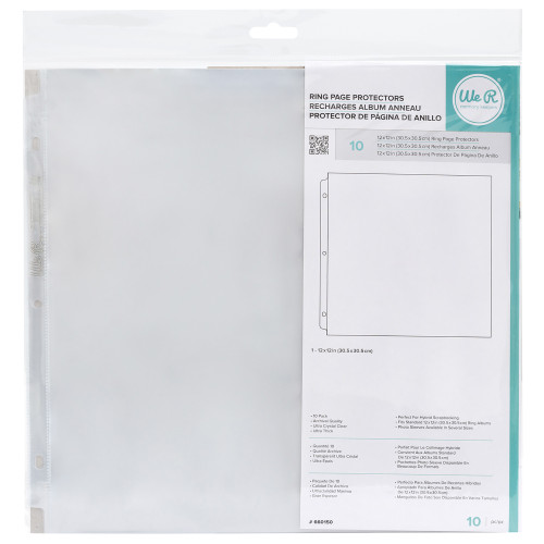 3 Pack - We R Ring Photo Sleeves 12"X12" 10/Pkg-Full Page - WR660150 - 633356601500