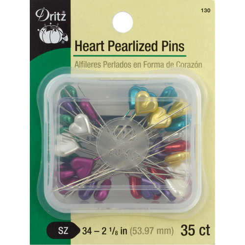 3 Pack - Dritz Heart Pearlized Pins 35/Pkg-Size 34 - 130 - 072879286083