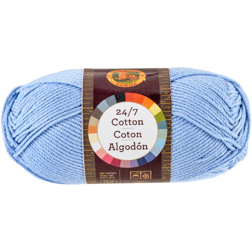 3 Pack - Lion Brand 24/7 Cotton Yarn-Sky - 761-107