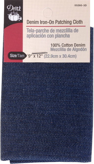 6 Pack - Dritz Iron-On Patching Cloth 9"X12"-Dark Blue Denim - 55260-3D - 072879150667