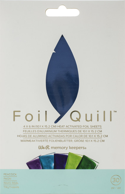 3 Pack - We R Memory Keepers Foil Quill Foil Sheets 4"X6" 30/Pkg-Peacock - WR660673 - 633356606734