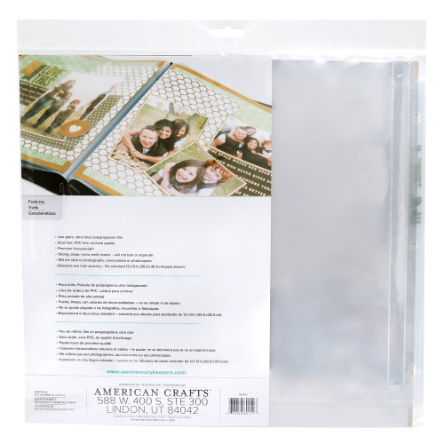 3 Pack - We R Post Bound Photo Sleeves 12"X12" 10/Pkg-Full Page - WR660151