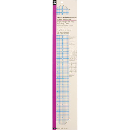 2 Pack - Dritz Quilt-N-Sew See-Through Ruler 2"X18"- - 831D - 072879116083