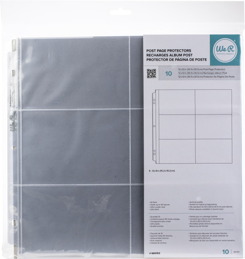 3 Pack - We R Post Bound Photo Sleeves 12"X12" 10/Pkg-Six 4"X6" Pockets - WR660153 - 633356601531