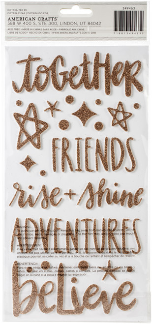 3 Pack - Shimelle Head In The Clouds Thickers Stickers 5.5X11 76/Pkg-Adventures/Phrases/Foam/Gold Glitter - 349463 3 Pack - Shimelle Head In The Clouds Thickers Stickers 5.5X11 76/Pkg-Adventures/Phrases/Foam/Gold Glitter - 349463