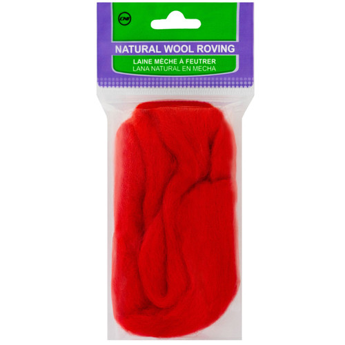 3 Pack - Clover Natural Wool Roving .3oz-Red - 79R-7927 - 051221507274