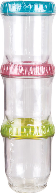 3 Pack - ArtBin Twisterz Jar Set Small/Tall 3/Pkg-Multi-Colored Lids - 6941AD - 071617093341