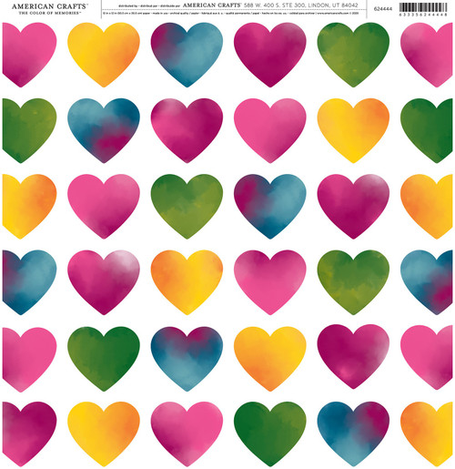 25 Pack - American Crafts Patterned Single-Sided Cardstock 12"X12"-Heart - 624444 - 633356244448 25 Pack - American Crafts Patterned Single-Sided Cardstock 12"X12"-Heart - 624444 - 633356244448