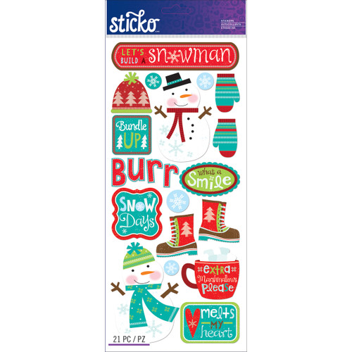 6 Pack - Sticko Stickers-Snowmen - E5260139 - 015586799156