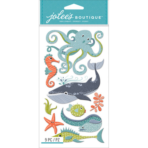 3 Pack - Jolee's Le Grande Dimensional Stickers-Ocean Animals - E5050902 - 015586820126