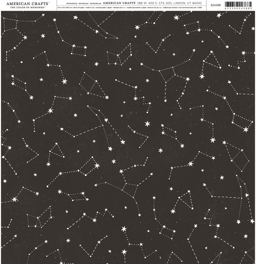 25 Pack - American Crafts Patterned Single-Sided Cardstock 12"X12"-Celestial - ACPP-24388 - 633356243885