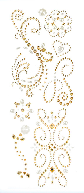 3 Pack - K&Company Swirl Adhesive Gems-Champagne - K676930
