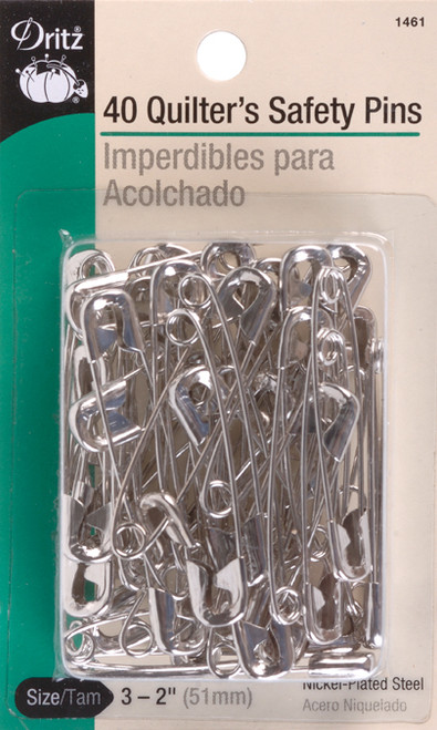 6 Pack - Dritz Quilter's Safety Pins 40/Pkg-Nickel Size 3 - 1461 - 072879102765