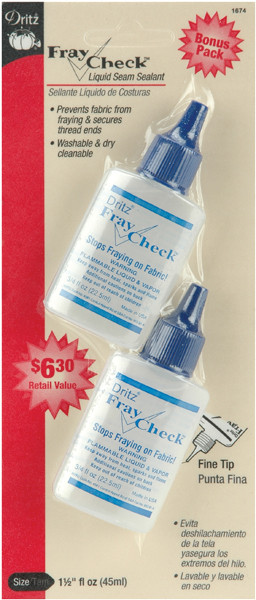 3 Pack - Dritz Fray Check Bonus Pack 2/Pkg-1.5oz - 1674 - 072879112498 3 Pack - Dritz Fray Check Bonus Pack 2/Pkg-1.5oz - 1674 - 072879112498