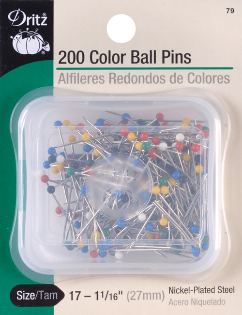 6 Pack - Dritz Color Ball Pins 200/Pkg-Size 17 - 79 - 072879101287