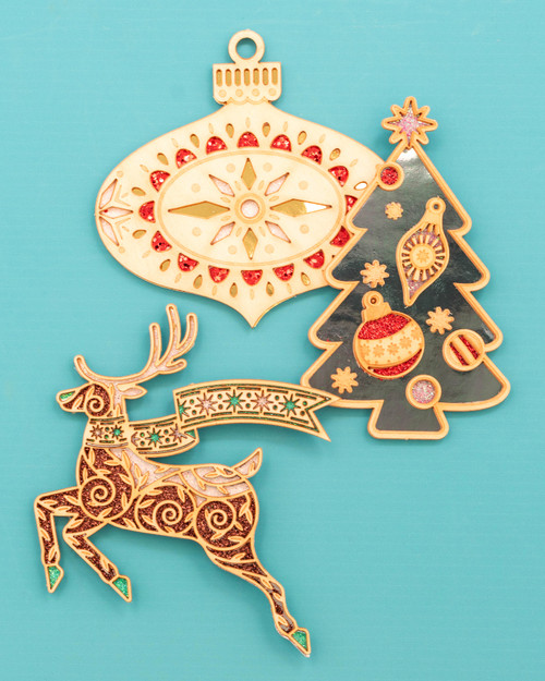 3 Pack - Jolee's Boutique Adhesive Laser-Cut Wood Embellishment-Ornament - 8601863