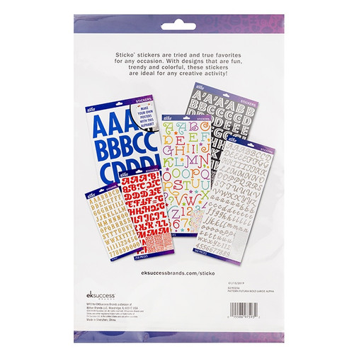 3 Pack - Sticko Alphabet Stickers-Pattern Futura Bold Large - 5290256