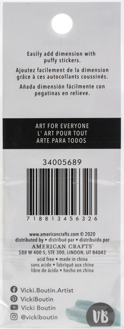 3 Pack - Vicki Boutin Color Study Embossed Puffy Stickers 48/Pkg- - VB005689