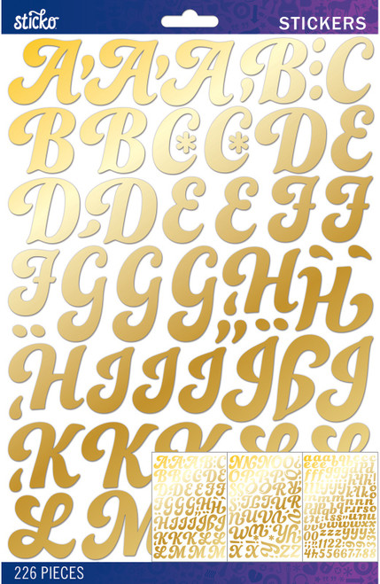 3 Pack - Sticko Alphabet Stickers-Gold Foil Funki Dori Large - 5290266