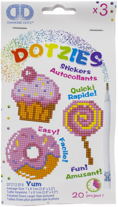 2 Pack - Diamond Dotz DOTZIES Diamond Art Sticker Kit -Multi Pack Yum 3/Pkg - DTZ12015 - 4897073245836