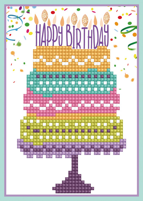 3 Pack - Diamond Dotz Diamond Art Greeting Card Kit 5"X7"-Happy Birthday Cake - DDG004 3 Pack - Diamond Dotz Diamond Art Greeting Card Kit 5"X7"-Happy Birthday Cake - DDG004