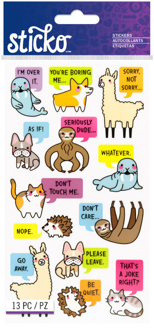 6 Pack - Sticko Stickers-Sarcastic Animals - 5201419
