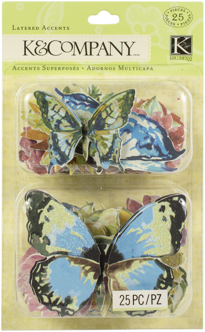 3 Pack - K&Company Watercolor Layered Accents 2/Pkg-Floral - K619739 - 643077619739