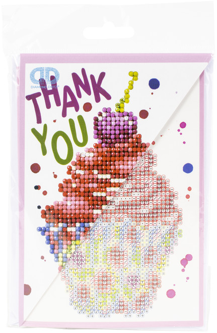 3 Pack - Diamond Dotz Diamond Art Greeting Card Kit 5"X7"-Cupcake Thank You - DDG025 - 4897073247977
