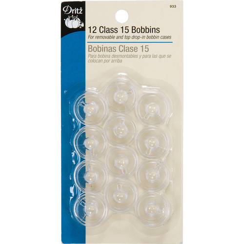 3 Pack - Dritz Class 15 Bobbins 12/Pkg-Plastic - 933 - 072879262278