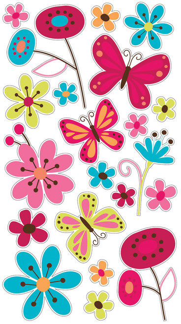 6 Pack - Sticko Stickers-Glitter Butterfly Garden - E5200163 - 015586843668