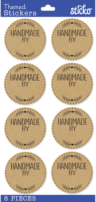 6 Pack - Sticko Tiny Stickers-Handmade By - 8600128