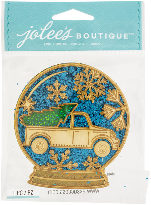 3 Pack - Jolee's Boutique Adhesive Laser-Cut Wood Embellishment-Snow Globe - 8601870 - 015586018707