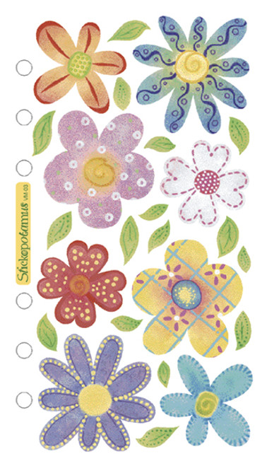 6 Pack - Sticko Vellum Stickers-Pastel Flowers - SPVM03 - 015586523898