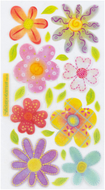 6 Pack - Sticko Vellum Stickers-Pastel Flowers - SPVM03
