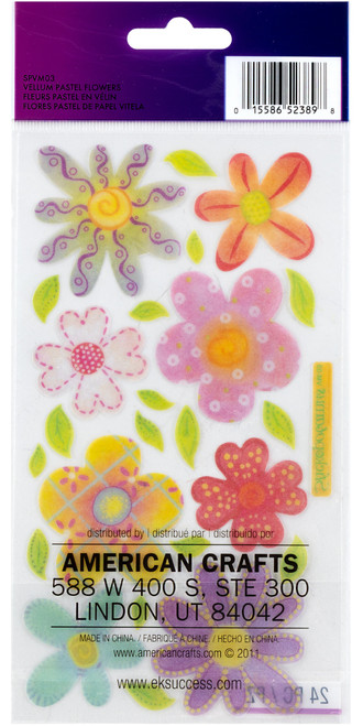 6 Pack - Sticko Vellum Stickers-Pastel Flowers - SPVM03
