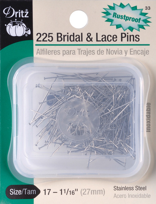 6 Pack - Dritz Bridal & Lace Pins 1-1/16" 100/Pkg-Size 17 - 33 - 072879100648