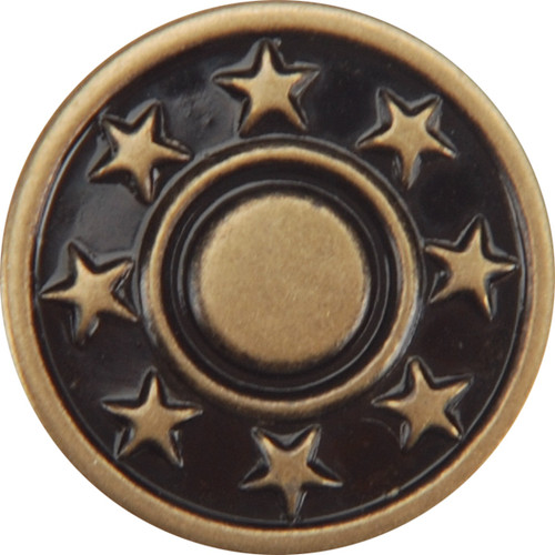 6 Pack - Dritz No-Sew Jean Buttons 11/16" 6/Pkg-Antique Brass - 4-38