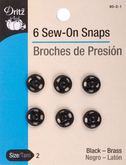 6 Pack - Dritz Sew-On Snaps 6/Pkg-Black Size 2 - 80-2-1 - 072879101423 6 Pack - Dritz Sew-On Snaps 6/Pkg-Black Size 2 - 80-2-1 - 072879101423
