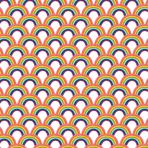 25 Pack - American Crafts Patterned Single-Sided Cardstock 12"X12"-Rainbows - ACPPXX-59973 - 718813599733