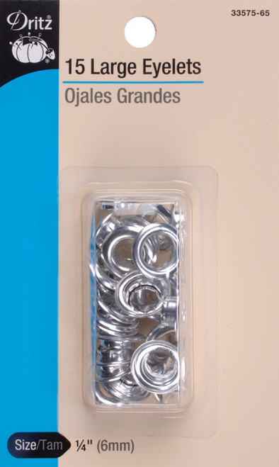 6 Pack - Dritz Eyelets 1/4" 15/Pkg-Nickel - 33575-65 - 072879102215