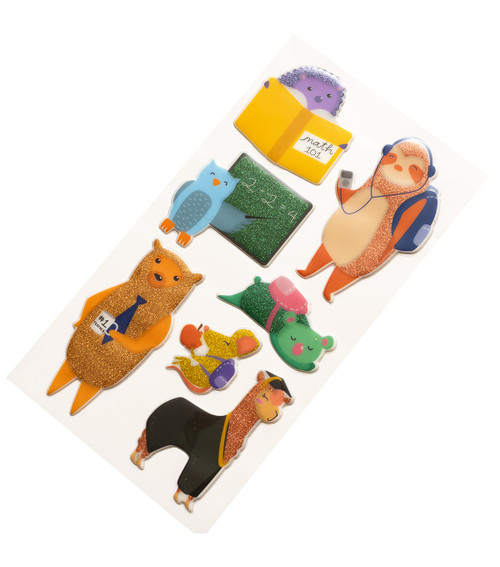 3 Pack - Sticko Dimensional Stickers-Back To School Animal, 7/Pkg - 8601698