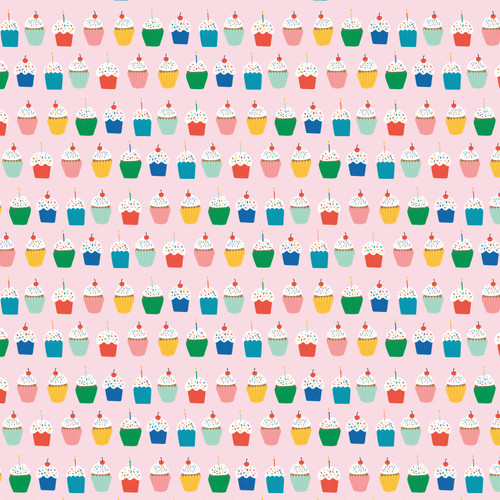 25 Pack - American Crafts Patterned Single-Sided Cardstock 12"X12"-Hey Cupcake - ACPPXX-66253 - 718813662536