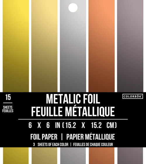 3 Pack - Colorbok Designer Paper Pad 6"X6"-Foil Metallic - 74038BL - 765468740386