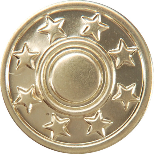 6 Pack - Dritz No-Sew Jean Buttons 11/16" 6/Pkg-Gilt - 4-35