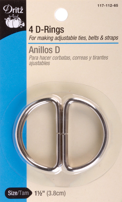 6 Pack - Dritz Metal "D" Rings 1-1/2" 4/Pkg-Nickel - 117-112-65 - 072879102444